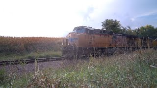 Northbound UP train with Canada grain hopper on the Spine Line [upl. by Edgar933]