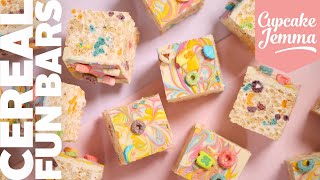 Rice Krispie Treats  Cereal Fun Bar Fruit Loop Recipe  Cupcake Jemma [upl. by Shiau]