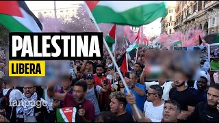 A Roma manifestazione a sostegno della Palestina quotA Gaza cè un genocidioquot [upl. by Nissa268]