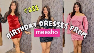 Trying affordable Birthday Dresses From Meesho Try on  unboxing [upl. by Aleetha]