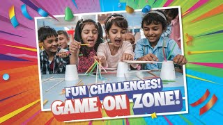 Game on Zone Fun Straw Cup Moving Challenge  Kids Competition  Village Games 2024quot [upl. by Audly]