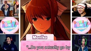 Lets Players Reaction To Monika Knowing Their RealSteam Name  Doki Doki Literature Club [upl. by Quiteri]