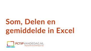 Delen de som en gemiddelde berekenen in Excel [upl. by Avehsile]