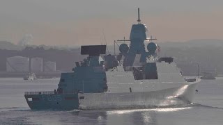 ROYAL NETHERLANDS NAVY HNLMS EVERTSEN F805 LEAVES DEVONPORT AT WESTERN KINGS  13th March 2017 [upl. by Yatnahc]