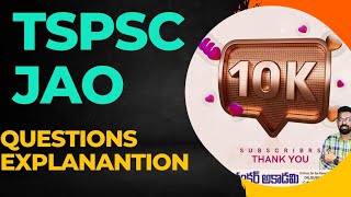 TSPSC JAOQuestions amp ExplanantionTq to all for 10K Subs❤️ [upl. by Edla571]