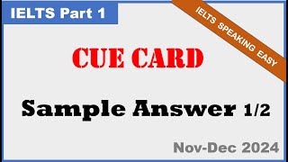 IELTS Part 1 Questions amp Answers NovDec 2024 EP1 [upl. by Banna607]