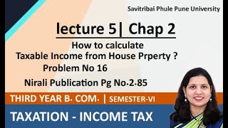 How to calculate Taxable Income from House Property Chapter 2 Problem No 16  Pg No 285 [upl. by Auqinihs]