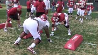 Oklahoma Drill at Spring Practice 032913 [upl. by Neeruam]