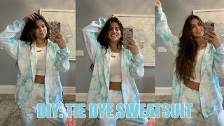 DIY Tie Dye Matching Sweatsuit  Crinkle Technique [upl. by Sabba]