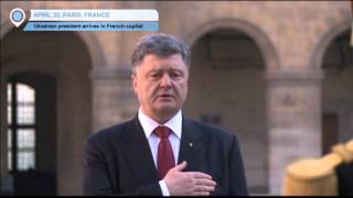 Poroshenko in Paris Ukraines president arrives in France for official visit [upl. by Atipul]