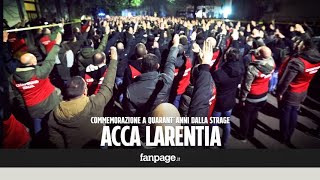 Acca Larentia commemorazione a quarantanni dalla strage presente e saluti romani davanti alla sed [upl. by Anit843]