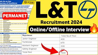 LampT Recruitment 2024  CTC 68LPA L and T Job Vacancy 2024  L ampT Jobs 2024  Private Company Jobs [upl. by Elagibba523]