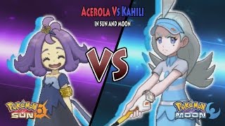 Pokemon Sun and Moon Acerola Vs Kahili Pokemon Elite Four Battle [upl. by Tiebold788]