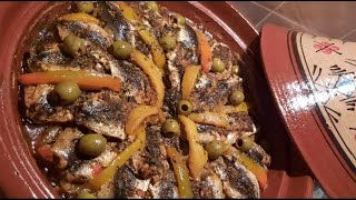 طاجينالسردينبشرمولةصوصلذةمذاقلايقاوم sardinesrecept visrecept marokkansetajine [upl. by Ococ]