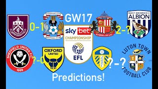 EFL Championship GW17 Predictions [upl. by Caton]