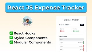 Build An Expense Tracker App using React JS  ReactJS Project for Beginners [upl. by Alrick]