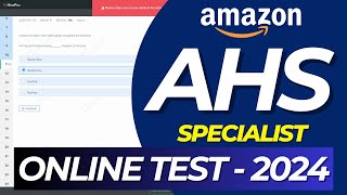 AHS Specialist Amazon Assessment Test 2024  AHS L3 Account Health Support Specialist Interview [upl. by Analra]