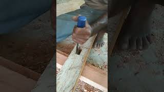 Satisfying Precision Chisel Work You Need to See 🧐🥴 giveme woodworking woodcutting artisan [upl. by Oppen]