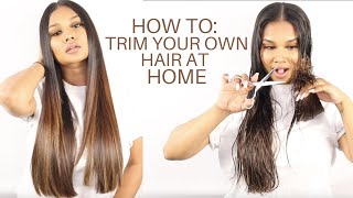 HOW TO CUT YOUR OWN HAIR  SHORT AND STRAIGHT [upl. by Hgielak]