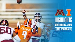 Minnesota at Illinois  Highlights  Big Ten Football  11022024 [upl. by Kemppe]