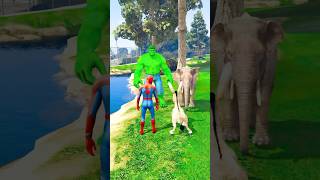 Hulk vs spider man race video 😮😱gta5 viralvideo youtubeshorts cartoon [upl. by Annawek]