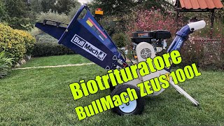 Biotrituratore a scoppio BullMach Zeus 100L 7hp 65mm [upl. by Bibeau]