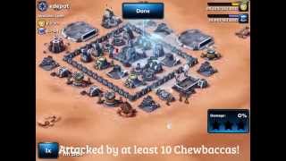 Star Wars Commander  Strongest Lvl 4 HQ Base Design Attacked by 8 Wookies [upl. by Nelsen184]