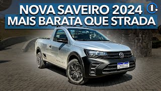 NOVA VW SAVEIRO ROBUST 2024 COMO É A VERSÃO MAIS BARATA E DE TRABALHO DA PICAPE RENOVADA [upl. by Ryley]