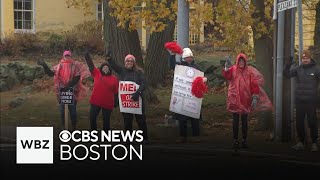 Nonunion staff continues to work during teacher strike in Massachusetts towns [upl. by Ennazus748]