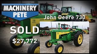 John Deere 730 in Ontario 8285R and 4755 Tractors in Iowa Sold High on November 23 Auctions [upl. by Nnylharas]