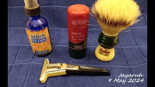 Shaving with the Gillette Techmatic and La Toja Shave Stick [upl. by Machos]