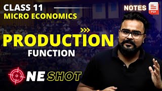 PRODUCTION FUNCTION class 11 ONE SHOT  Micro economics chapter 5  GAURAV JAIN [upl. by Boigie]