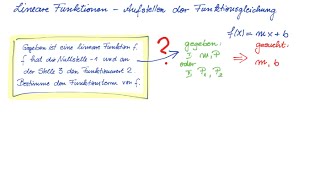 Lineare Funktionen  Aufstellen der Funktionsgleichung [upl. by Eehc159]