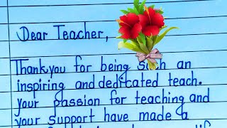 Teachers Day CardTeachers Day Card writingHappy Teachers dayTeachers day letter in english [upl. by Busiek]