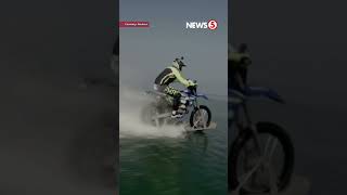 Daredevil biker nagmotor sa ibabaw ng Black Sea [upl. by Hilar482]