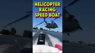 Chinook Helicopter Racing a Speed Boat  Dutch Air Force Having Fun shorts aviation [upl. by Zohar996]