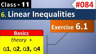 Linear Inequalities  Exercise 61 Basics Q1 Q2 Q3 Q4 Chapter 6  Class 11 Maths NCERT Solutions [upl. by Nosdivad]