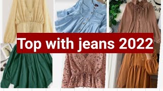 jeans topjeans top 2022top jeansjeans top dikhaiyecutting and stitching by shanszy designer [upl. by Ennahs]