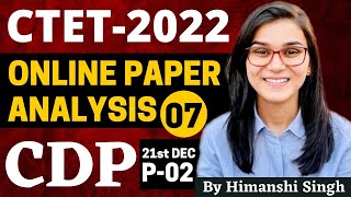 CTET 2022 Online Exam  Previous Year Papers Analysis CDP 21st Dec 2022 Paper02 by Himanshi Singh [upl. by Hullda]