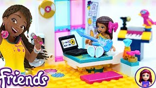 Lego Friends Andreas Bedroom Build Silly Play with Kids Toys [upl. by Ylra]