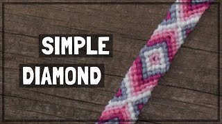 Simple Diamond Friendship Bracelet Tutorial CC [upl. by Haduhey]