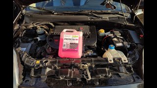 Fiat Grande Punto 13 Multijet change coolant antifreeze amp cleaning expansion coolant tank [upl. by Dnalevets]