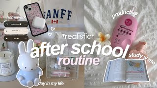 AFTER SCHOOL ROUTINE realistic 📝🎀 studying productive back to school [upl. by Allenad]