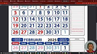 Template Kalender 2025 Hijriah amp Jawa Resmi SKB Menteri CDR AI PDF JPG [upl. by Oramug]