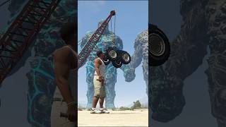 Dropping The Monster Truck From Crane in GTA 5 [upl. by Hollinger331]