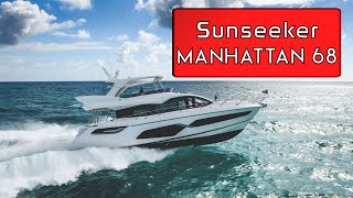 38M  2023 Sunseeker Manhattan 68 Pacific US Debut Luxury Yacht Walkthrough [upl. by Eyoj17]