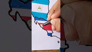 Dibuja todas las banderas de Centroamérica en el mapa 🇬🇹🇧🇿🇸🇻🇭🇳🇳🇮🇵🇦 [upl. by Dianuj]