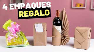 4 ideas para empacar regalos FÁCIL  Cómo empacar un regalo fácil [upl. by Alien15]