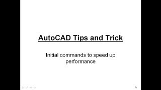 AutoCAD Tips  Initial Commands to Speed Up Performance [upl. by Acnoib899]