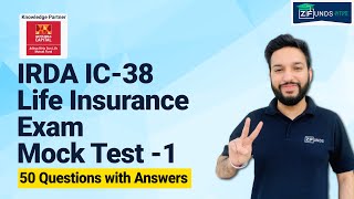 IC38 Mock Test  IC38 Mock Test 50 Question  IRDA IC38 Insurance Agent Exam Mock Tests [upl. by Sinnelg]